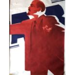 Vintage Soviet Union Poster of Lenin, 67 x 98 cm