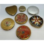 Collection of vintage compacts, various makers including Stratton