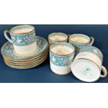 A collection of tea and coffee wares comprising Crown Staffordshire Ellesmere coffee cans and