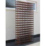 A large traditional wine rack to contain 162 bottles, 178 cm x 91 cm