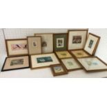 Ten Etchings and three watercolours of Ducks, Chickens and Teddybears by Different Artists to