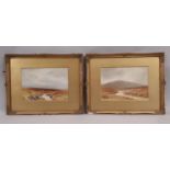 W. J. Gibbs - Two Moorland Scenes, watercolour on paper, both signed below, 18 x 26 cm, framed as