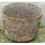 A large antique cast iron cauldron 76 cm diameter x 62 cm high approximately (af) (appears to