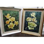 Doreen Wade - Two oil paintings of flowers titled 'Peace' and one other, both signed lower right and