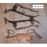 A yoke, a seed tiller, pair of harnesses and other agricultural effects