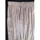 One pair good quality extra wide curtains in crushed velvet- like fabric in pale champagne colour,