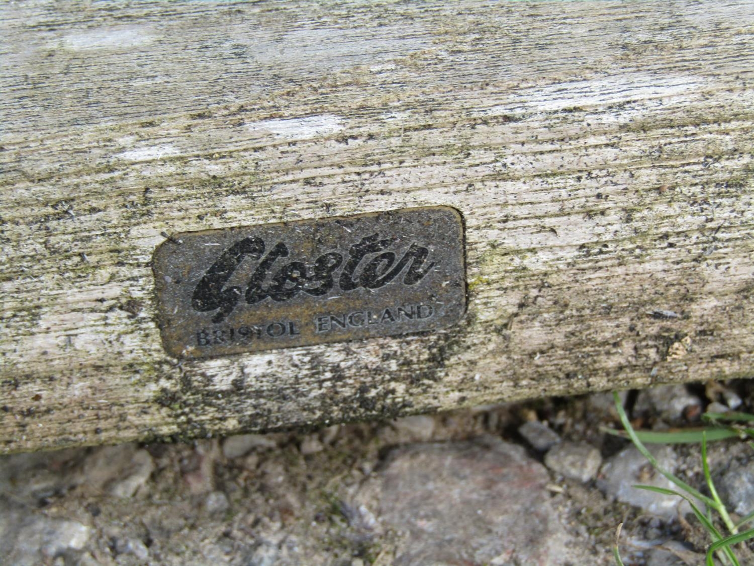 A weathered Gloster teak garden table with rectangular slatted panelled top, raised on rectangular - Image 3 of 5