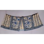 19th century Chinese lower section of skirt panel, with front sections heavily embroidered with