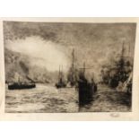 William Lionel Wyllie (1851-1931) - etching, signed lower left in pencil, 40.5 x 58 cm, published by