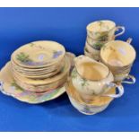 An Aynsley Bluebell Wood pattern tea service for six