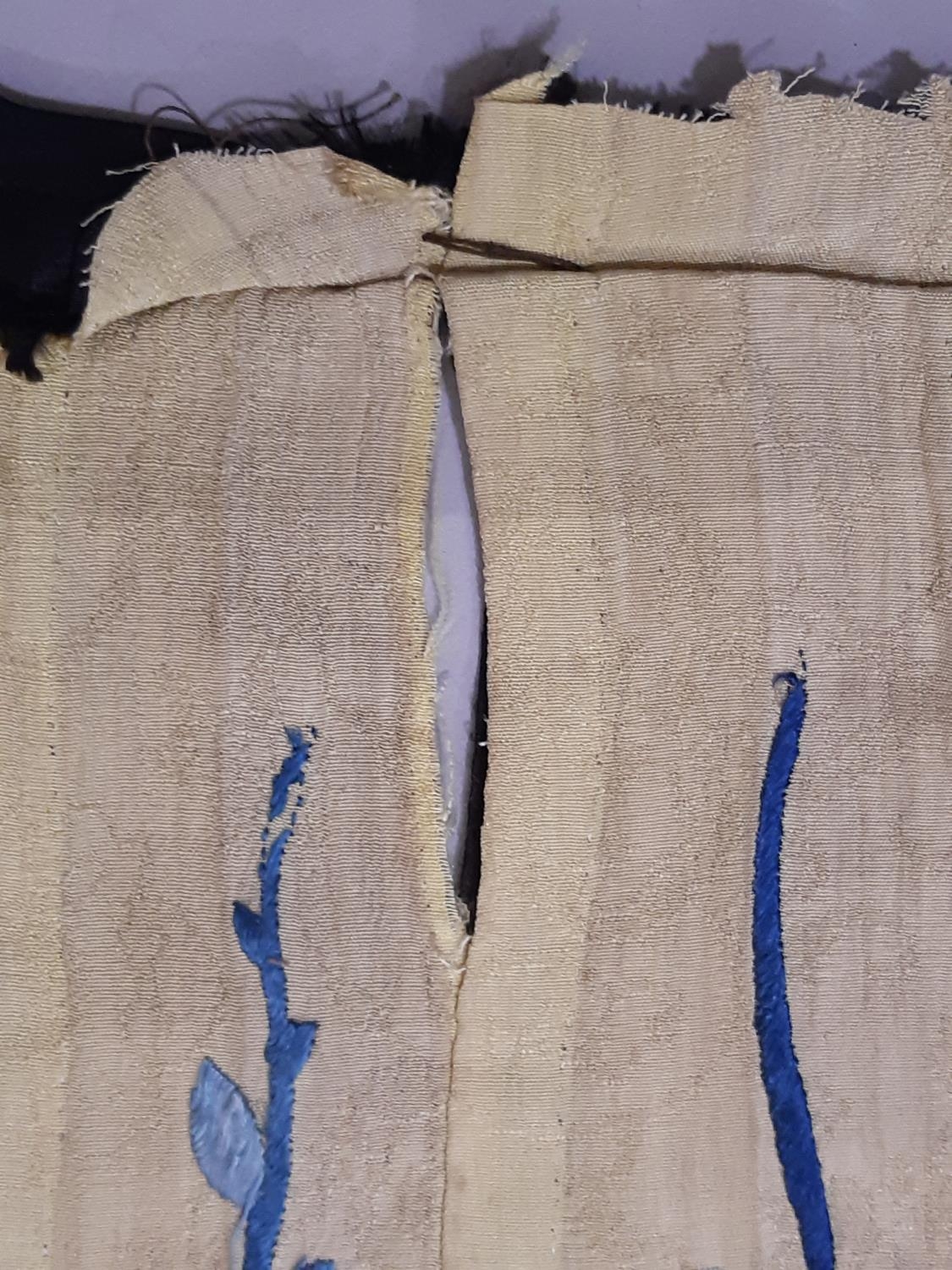 19th century Chinese lower section of skirt panel, with front sections heavily embroidered with - Image 10 of 11