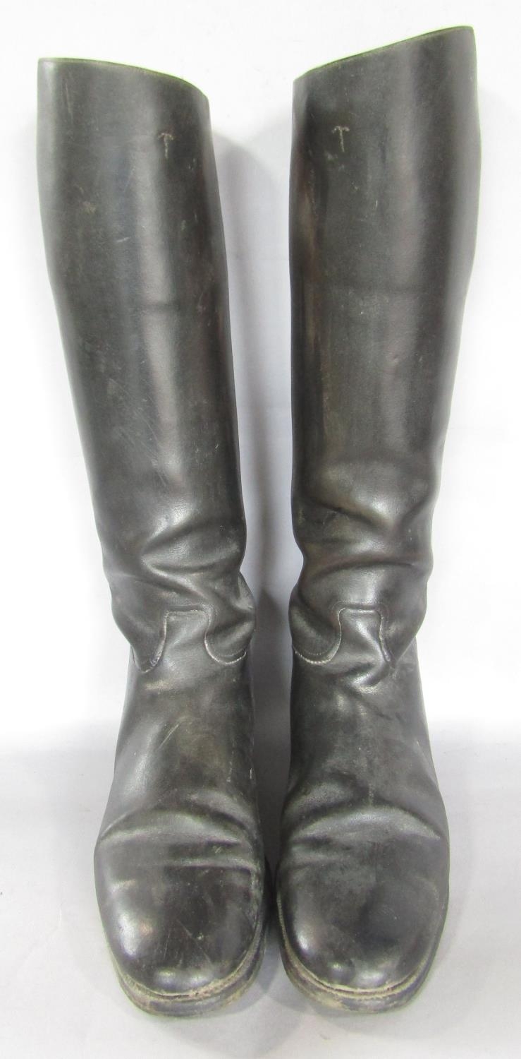 A pair of vintage black leather riding boots, Made by Maxwell, Dover St, Piccadilly. - Image 2 of 3