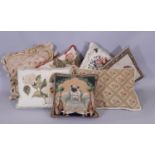 6 needlepoint cushions in various designs, all with zipped velvet back and one other (7)