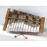 A Hohner London Granton Glockenspiel with a pair of hard and soft mallets and working dampener, with