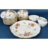 A Crown Derby Posies pattern tea service for eight, with cups, saucers, sugar basin, milk jug and
