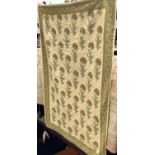 A Kashmiri hand chain stitched wool tapestry with an all over single flower patterned on a