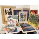 (Local Interest) Seventeen Artworks by Adele and Derek Lambert to Include: pastels, watercolours,