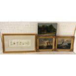 Four Paintings to Include: David Short - Two maritime scenes, oil on board, 20 x 25 cm, framed as