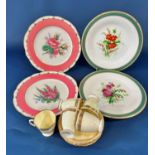 A collection of five Hammersley coffee cans and saucers in a cream and gilt colourway, 19th