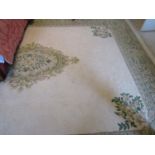 An Indian white ground carpet with floral medallion and running borders, 4 m x 3 metres (Warehouse