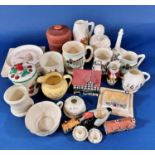 A collection of Goss ware to include a bust of Sir Walter Scott, jam pot and cover, further