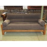 A Futon Co Vienna solid oak framed double sofa bed, with slatted framework, 207cm wide