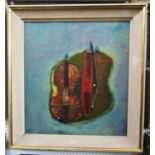 Audrey Lewis-Hopkins - 'The Singing Violin', oil on board, signed centrally and titled verso, 60 x