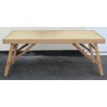 A good quality folding beechwood trestle table 183 cm (6ft) long x 77 cm wide