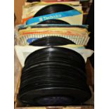 A collection of vinyl 45 rpm records