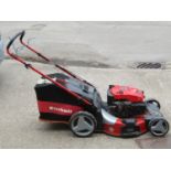 An Einhell petrol driven rotary lawn mower model number GC-PM56S HW