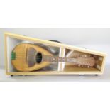 A F De Mureda of Napoli mandolin, labeled to the interior, 60cm long, complete with bespoke wood and