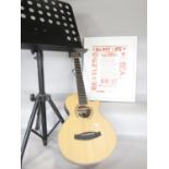 A Tanglewood electric acoustic guitar, Model DBT TCE BW, Serial No KU2010000456, barely used in