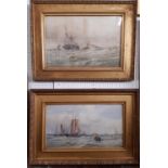 Arthur Wilde Parsons (1847-1920) - Two Maritime Scenes with Ships and Boats, watercolour on paper,