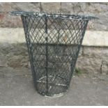 A large wirework basket with flared rim, 58 cm diameter x 60 cm high