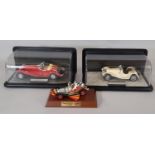 Two 1:24 scale models of classic cars by Franklin Mint including the Mercedes 500 K Special Roadster