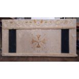 Late 19th/ early 20th century English church altar cloth in ivory and gold (used during festive