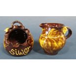 A collection of Studio ware and other pieces including a Victorian marbled effect jug, chamber