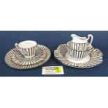 A collection of Crown Stafford teawares with floral banded detail, a further Edwardian tea service