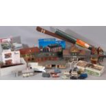 Mixed lot of railway modelling scenery and lineside accessories including kits for Airfix Engine