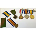 1914-15 star, 14-15 war and victory meal, T.A. Wetherall BRC and ST JJ, Croix de Guerre 1914-15