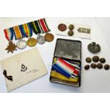 1914-15 star 14-15 war and victory medals Territorial Force Efficiency medal (George V) and