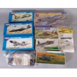 9 boxed model aircraft kits 1:72 scale including kits by Novo, Airfix, Frog and Project X. All un-