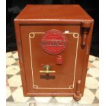 A Milners patent fire resisting special safe with T shaped handle, painted finish in interior,