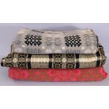 2 traditional welsh woollen blankets in reversible double weave for repair or fabric salvage