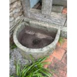 A natural stone D end trough, approx 73cm x 59cm x 30cm deep, to be viewed and collected: