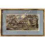 Hervey Adams R.B.A. (1903-1996) - 'A Cotswold Farm', watercolour, pen and pencil, signed lower