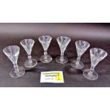 A good selection of 18th and 19th century glassware, including six matching wine glasses, several