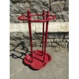 A Victorian gothic quatrefoil shaped umbrella stand with painted finish, 65 cm high