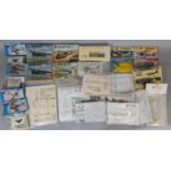 22 boxed model aircraft kits, mostly 1:72 scale including kits by Novo, Airfix, Aeroclub,