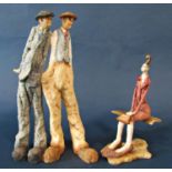 Two Grant Palmer figure groups - Love is in the Air, 28cm tall, and A Right Pair 37cm tall